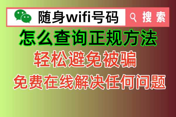 随身WiFi购买指南，如何查询正规方法？